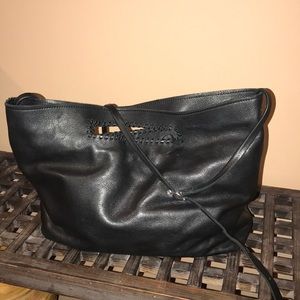 Black leather crossbody